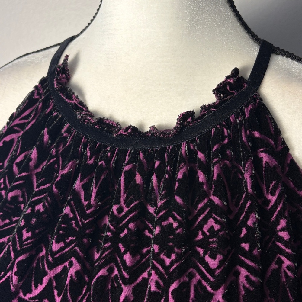 M.S.S.P. Purple and Black Velour Slip Dress (Size S) - Picture 5 of 6